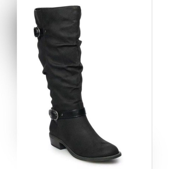Sonoma Goods For Life Shoes - Sonoma Black Ruched Buckle Knee High Boots- Size 9M